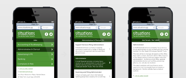 Situations Recruitment Mobile Website
